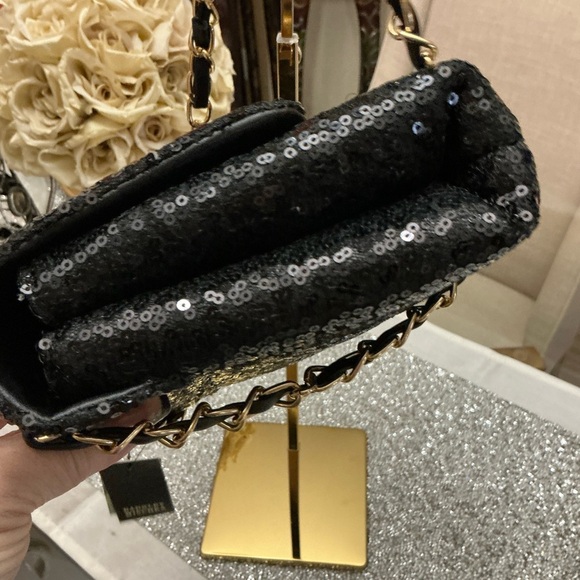 Black Sequin Badgley Mischka EVENING Bag - Picture 9 of 11